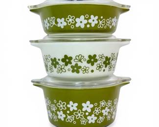 Pyrex Spring Blossom Casserole Dishes  1 Quart, 1.5 Pints,  1 Pint