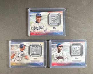 2021 Topps 70th Anniversary Logo Patch Lot  Jackie Robinson, George Brett, Satchel Paige.
