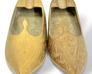 Pair Of Brass Shoe Ash Trays