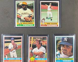 1976 Topps MLB Greats. Stargell, Valentine, John, Cey, and Piniella.