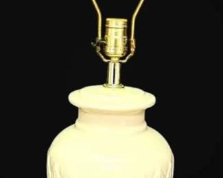 OffWhite With Golden Trim Ceramic Lamp