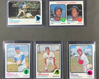 1973 Topps MLB Collectible 5 Card Lot.