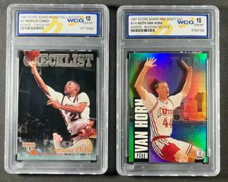 Score Board NBA Rookie Cards  WCG 10 GEMMT. 1996 Marcus Camby 80 and 1997 Keith Van Horn 3B.