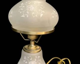 Frosted White Hurricane Table Lamp