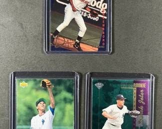 Derek Jeter 1993 Classic Best Gold RC, 1993 Upper Deck Top Prospect RC, 1996 Leaf Gold Leaf RC