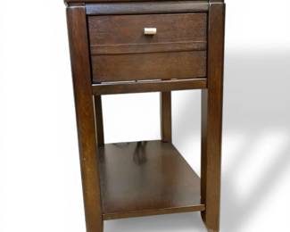 One Drawer Nightstand With Built In USB power Supply