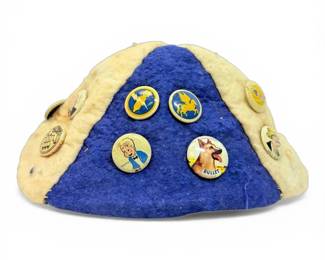 Felt Beanie w 16 Kelloggs PEP WWII Insignia Pins