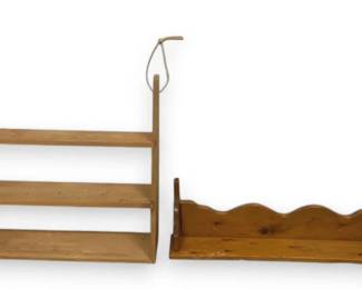 Two Hanging Wood Shelves