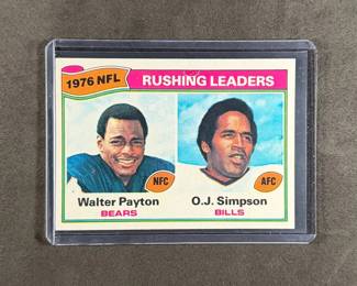 1997 Topps NFL Rushing Leaders  Walter Payton NFC and O.J. Simpson AFC 3.