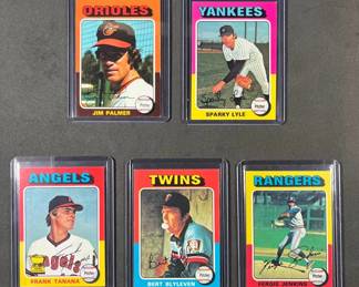 1975 Topps Pitcher Lot  Palmer, Lyle, Tanana All Star Rookie, Blyleven, and Jenkins.
