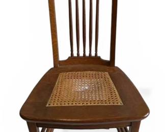 Cane Seat  Spindle Back Oak Chair