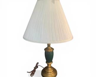 Stiffel Green Accent Brass Table Lamp