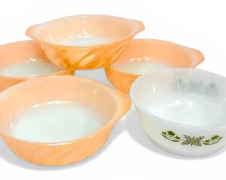 Peach Luster Fire King 6 Casserole Dishes  More