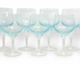 Sasaki Crystal Coronation Light Blue 6.5 And 5.5 Wins Glasses