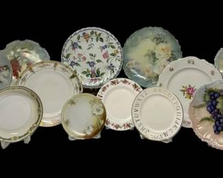 Gold Rimmed Floral Plates