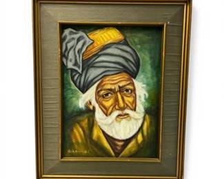 Framed  Signed Painting  Portrait of Old Man