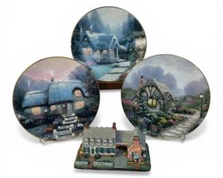 Thomas Kinkade Cottage Plates  Sculpture