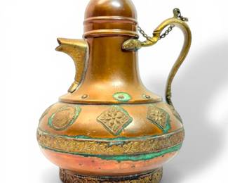 South Asian Copper  Brass Tea Pot