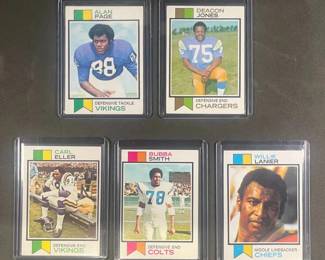Very Cool 1973 Topps NFL Defensive Superstars  Page, Jones, Eller, Smith, and Lanier.