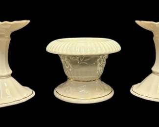 Lenox White Porcelain Candle Holders