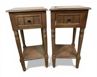 Matching Pair Of Tall One Drawer Nightstands