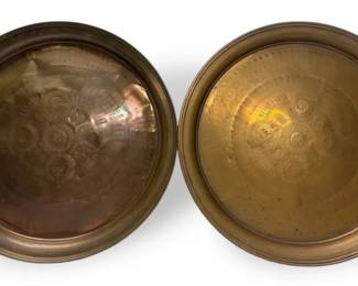 Large South Asian Handmade Copper Trays