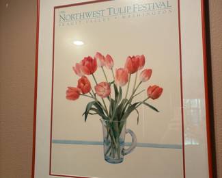 Framed & Matted 1986 Northwest Tulip Festival Poster