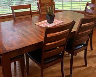 Mission Style Dark Wood Dining Set