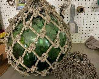 Japanese Glass Floats with Rope Netting
