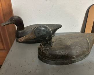 Circa Mid 20th Century  Hand-Carved Wooden Duck Decoys