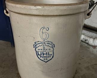 UHL Pottery Company 6 Gallon "Acorn Wares" Stoneware Crock 