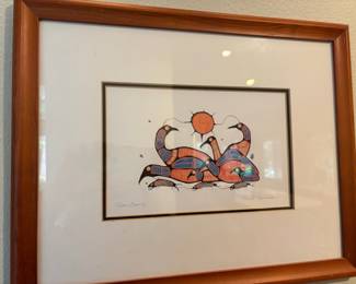 Framed & Matted Print "Loon Family" by&nbsp;Norval Morrisseau