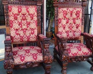 Carved Throne Chairs