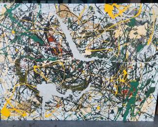 ABSTRACT PAINTING ON MATAL SIGNED