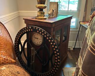 Side view of time clock 