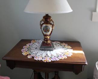 Various walnut side tables