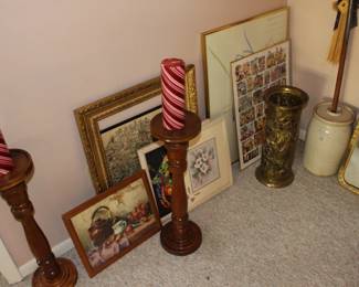 Wall art and butter churn