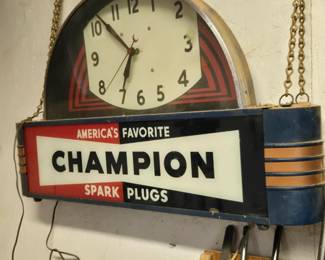 Champion Spark Plug clock, works