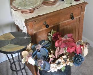 Antique commode cabinet and modern decoration