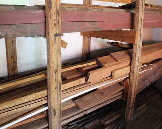 Lumber in garage and in the shop (not shown yet)