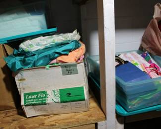 Boxes of sewing and quilting material