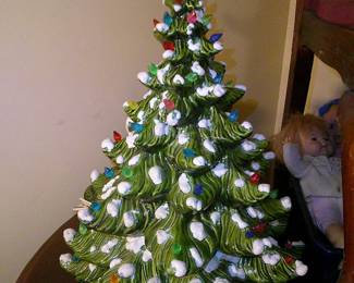 Vintage flocked Christmas Tree