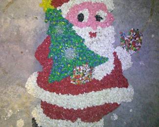 Vintage Popcorn Plastic Santa