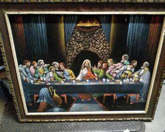 Vintage Velvet Last Supper Art