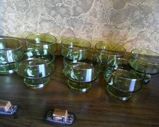 Green Sherbet Dishes