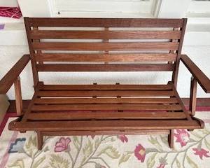 Teak garden bench