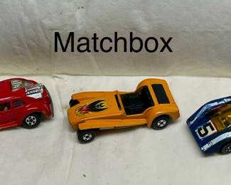 MATCHBOX LESNEY L - 1971 SUPERFAST NO. 31 VOLKS-DRAGON,  C - 1971 SUPERFAST NO. 60 LOTUS SUPER SEVEN,  R - 1971 SUPERFAST NO. 7 HAIRY HUSTLER