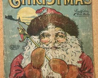 ANTIQUE LINEN  BOOK  -  "THE NIGHT BEFORE CHRISTMAS"