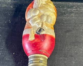 ANTIQUE SANTA BULB  -  WORKS!