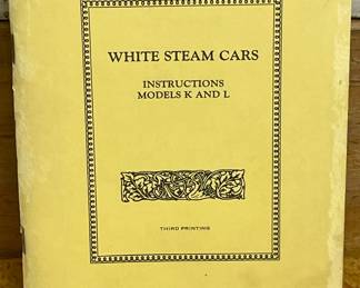 WHITE STEAM CARS - INSTRUCTIONS MODELS K AND L